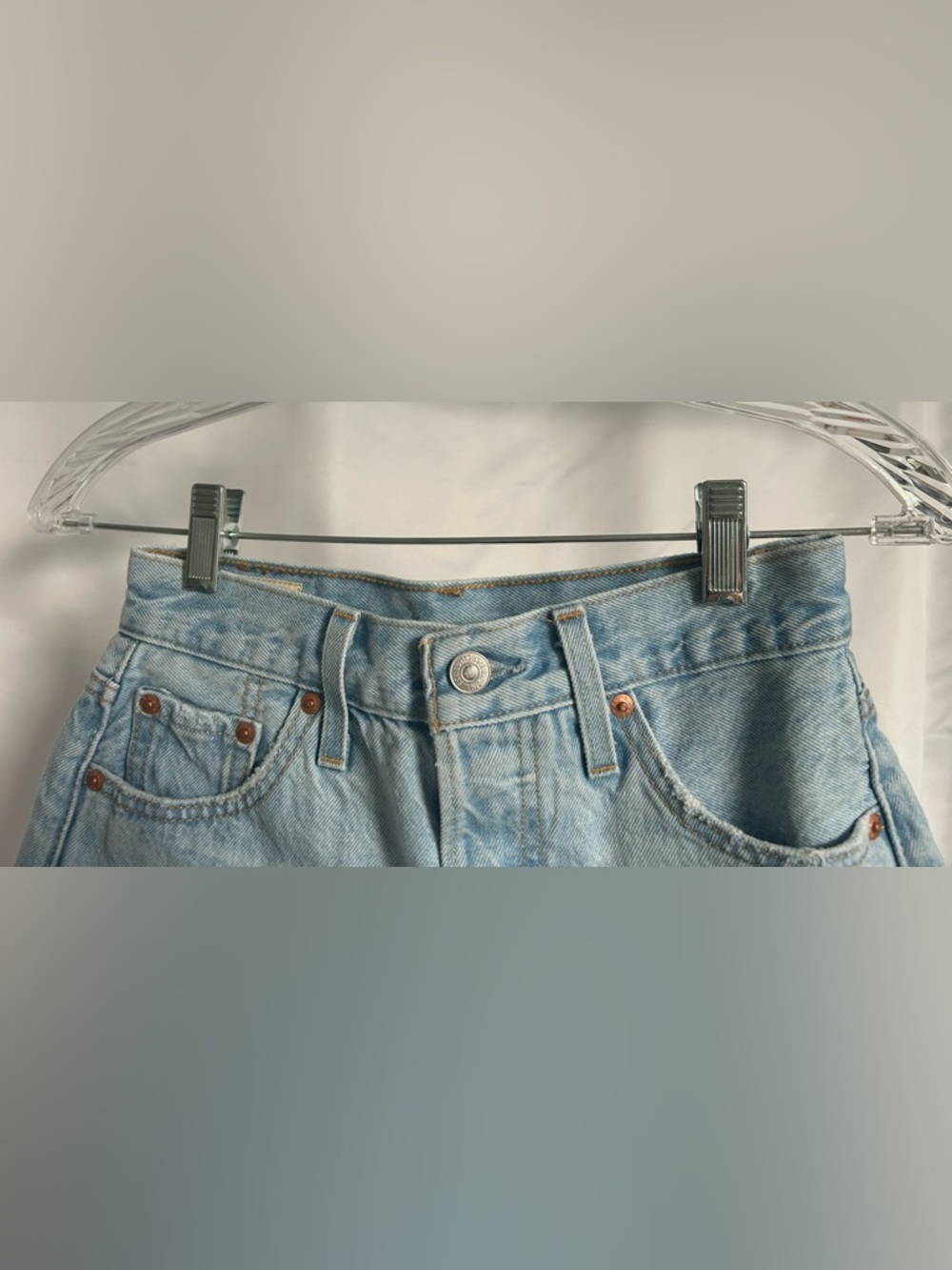Levi's Premium High Rise Distressed Denim Cutoff Shorts - Picture 5 of 7